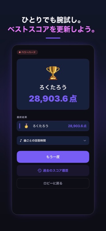 ソロモード結果画面